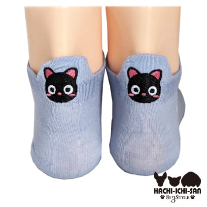 ワンポイント黒猫刺繍 ソックス | 813style