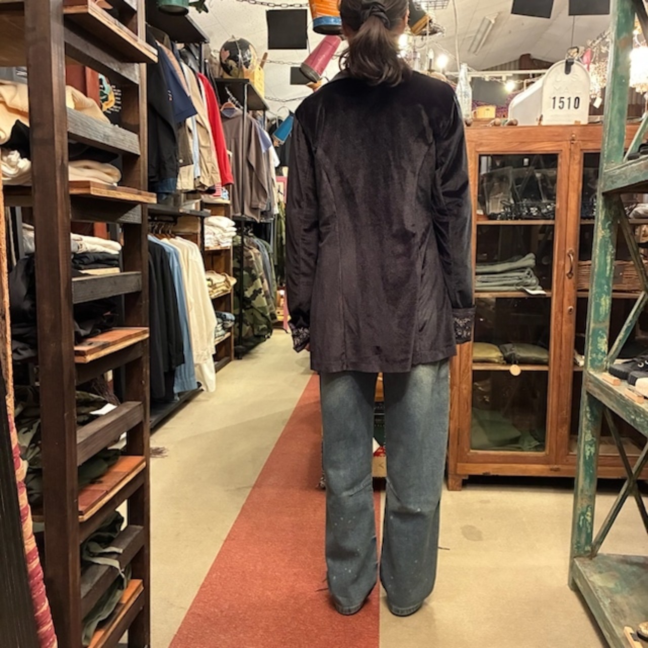 TOPANGA Lady's Velvet Embroidered Jacket　ベルベットエンブロイダリージャケット　ブラック　刺繍　ヴィンテージ　クラシック　ゴシック　羽織　アウター