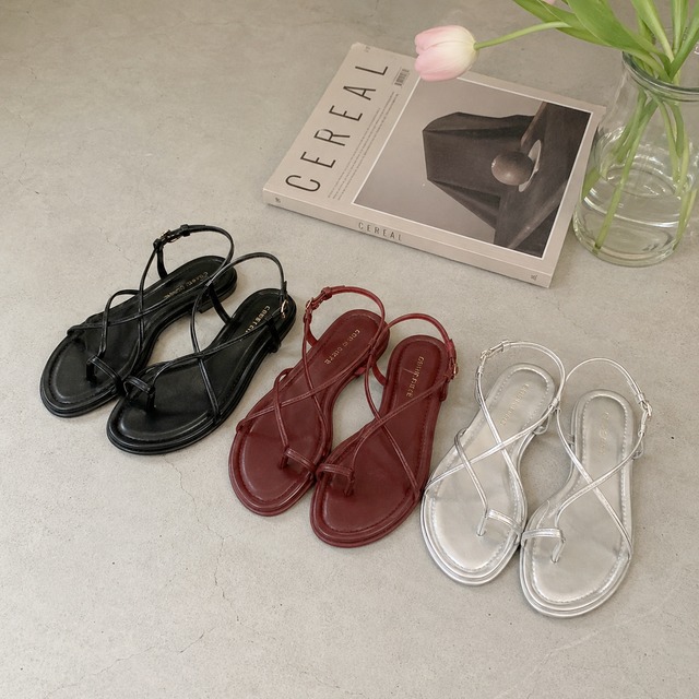 cross strap flat sandal　k-0166