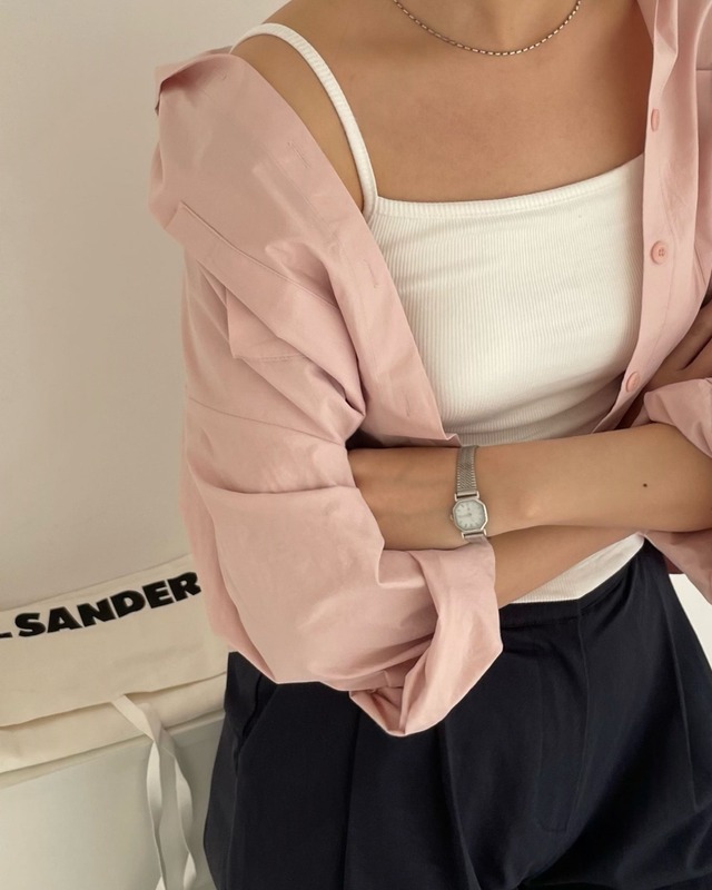 パッド入りリブスリップキャミソール