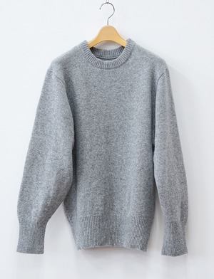 PLOTOTYPE : SWEATSHIRT-LIKE CREW NECK KNIT / GRAY