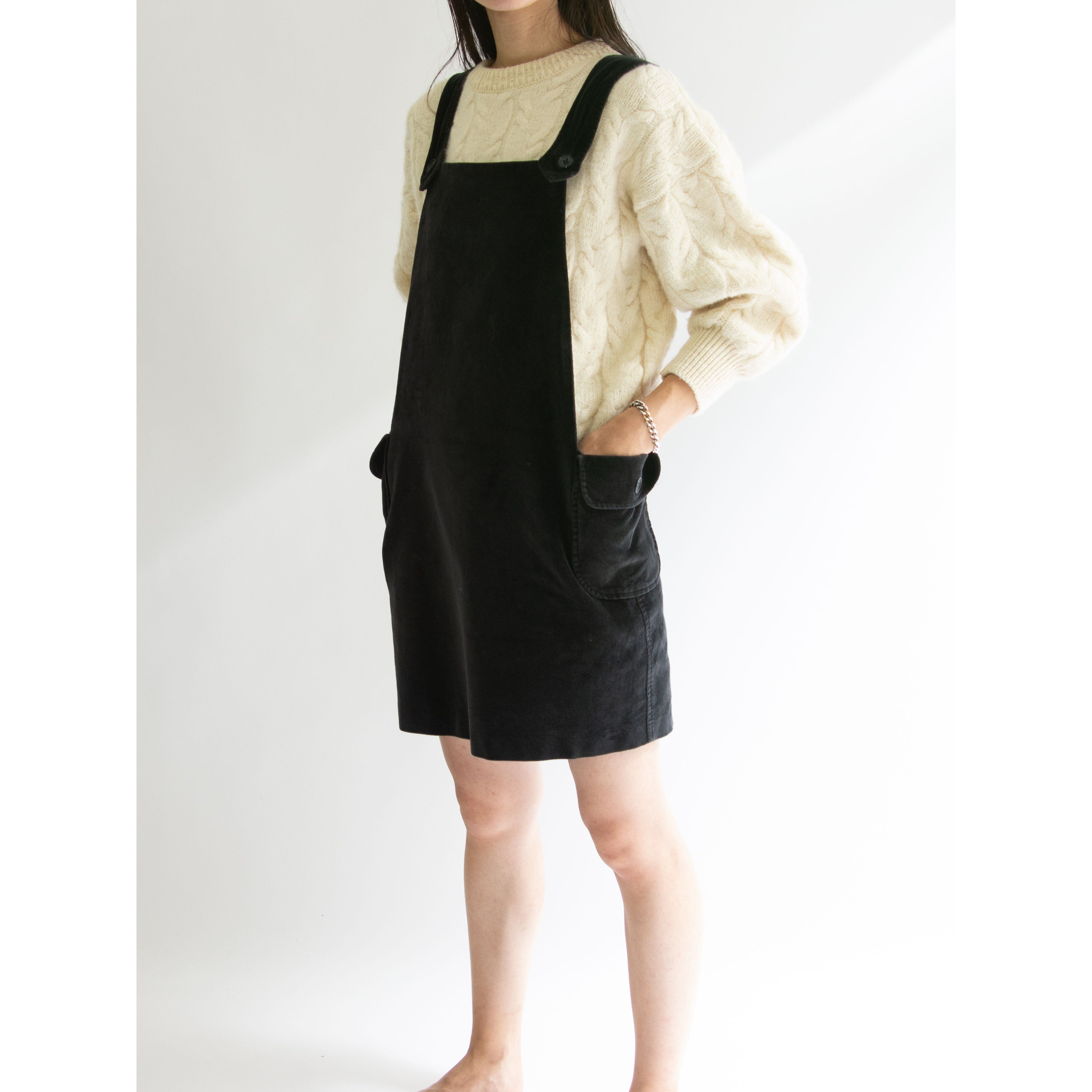 【A.P.C.】Made in France 90's 100% Cotton Velvet Jumper Dress（アーペーセー フランス製コットンベルベット ジャンパードレス スカート ワンピース）