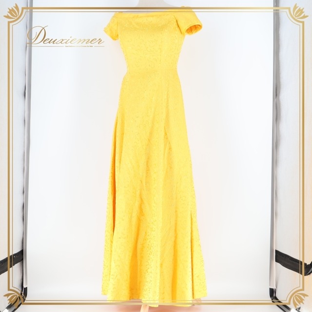 パーティドレス 日本製 ワンピース イエロー系 黄色 ロングドレス パーティ 発表会 演奏会 舞台 フォーマル パーティー ドレス 女性用 シンプル おしゃれ きれいめ 高級感 イベント用 ダンス 演奏会ドレス フォーマルドレス