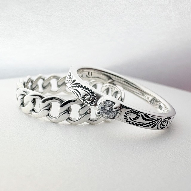 【一点もの】【限定品】2連リングCL プラント＆喜平 ARTEMISKINGS アルテミスキングス EVENT0014AK　2-Row Ring CL Plant & Kihei　シルバーアクセサリー Silver jewelry