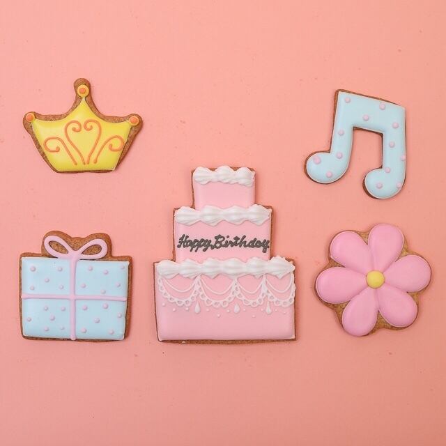 NEW バースデーアイシングクッキー アイシングクッキー、バースデー5枚セット | SALLY'S CUPCAKE