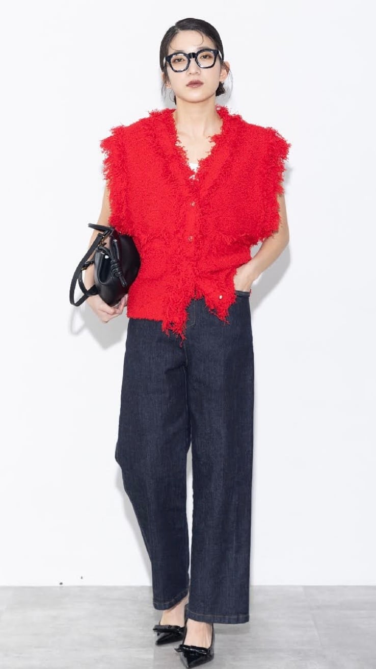 2025秋冬 マルゴーヴィンテージ フリンジニットベスト シャネルベスト