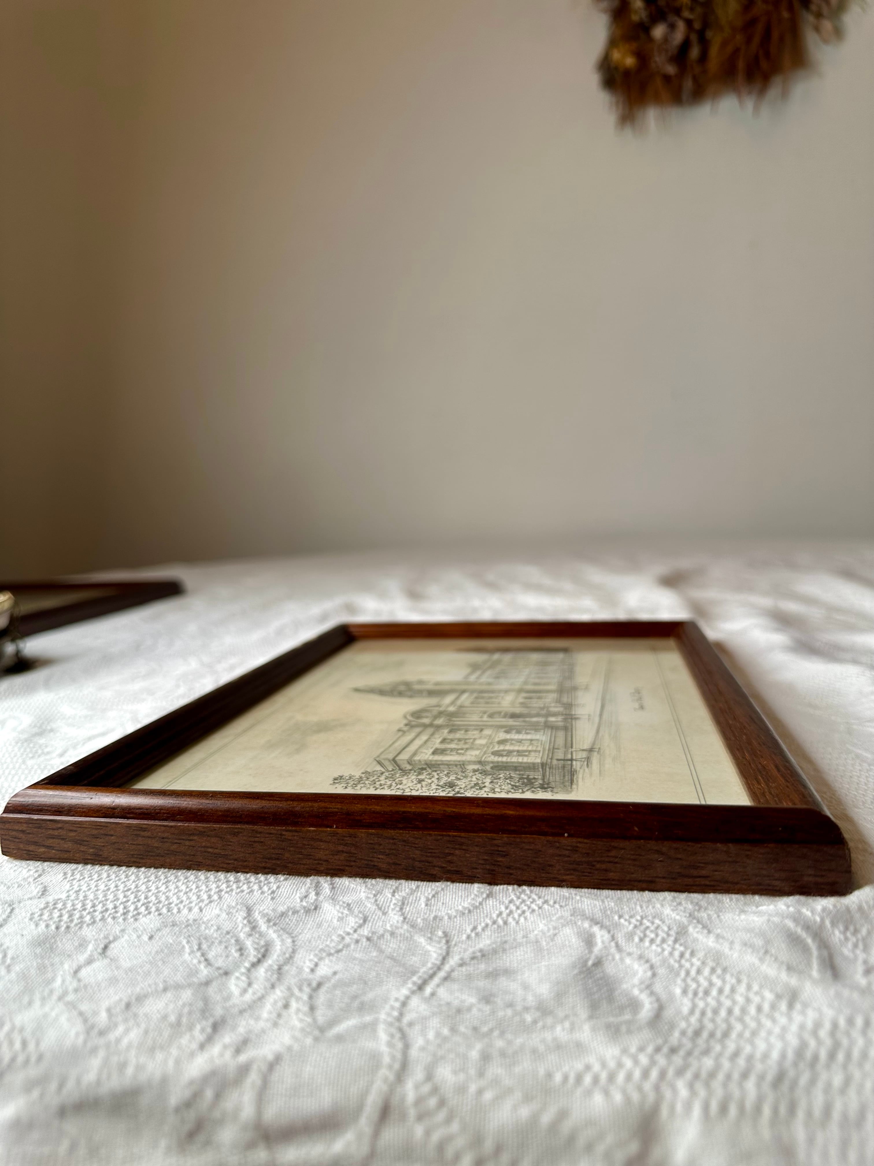 イギリス ウェールズ 鉛筆画 タウンホール 1903年 | VINTIQUES