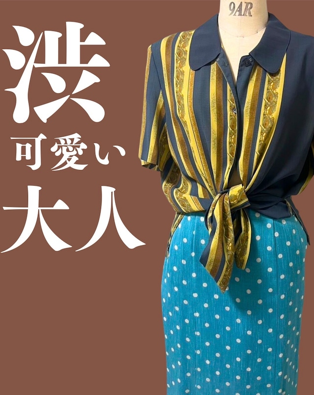 【ゆったり】水玉とストライプの昭和レトロセット