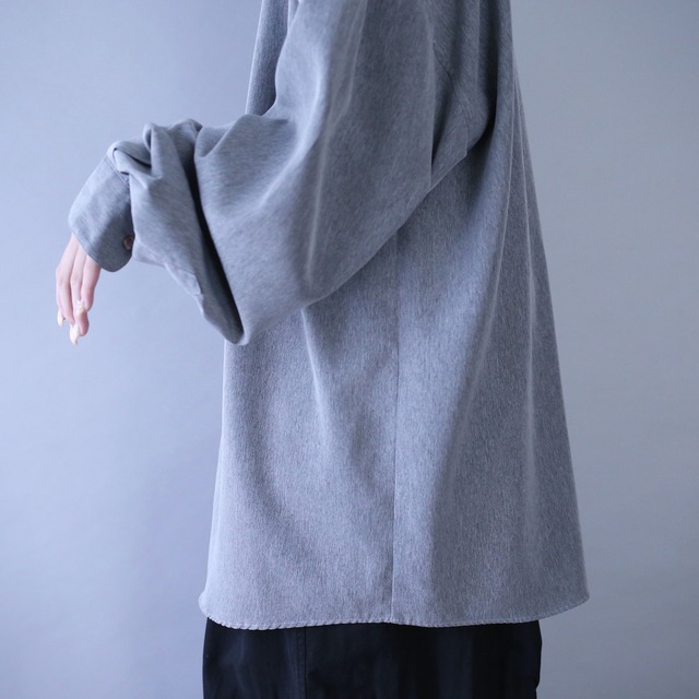 "刺繍" collar and fry-front design minimal mode loose shirt