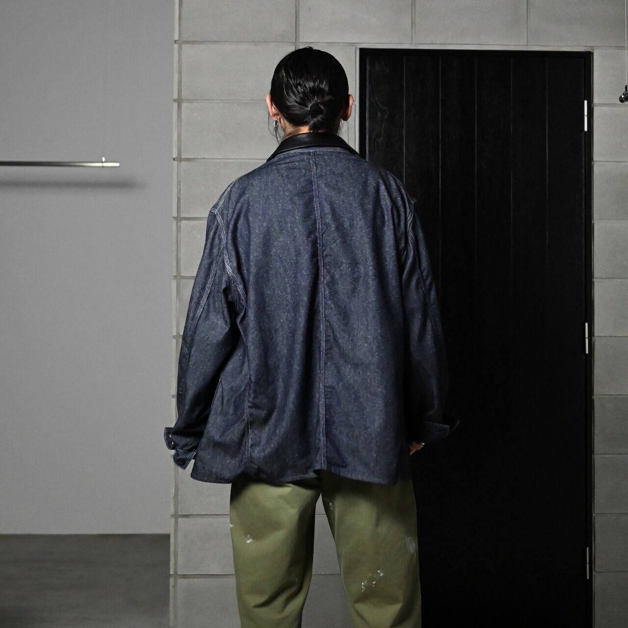 INTERIM / GOAT LEATHER COLLAR SILK NOIL DENIM 1st HERCULES