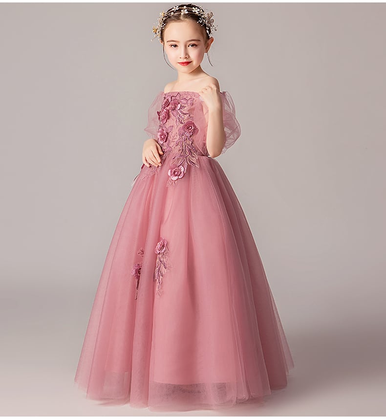 送料無料】 子供 ドレス ピンク 大人っぽい ロングドレス キッズドレス