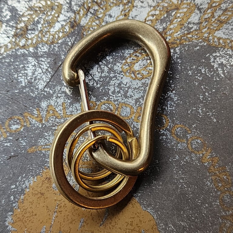 真鍮 カラビナ キーリング キーホルダー アメカジ / BRASS KARABINER