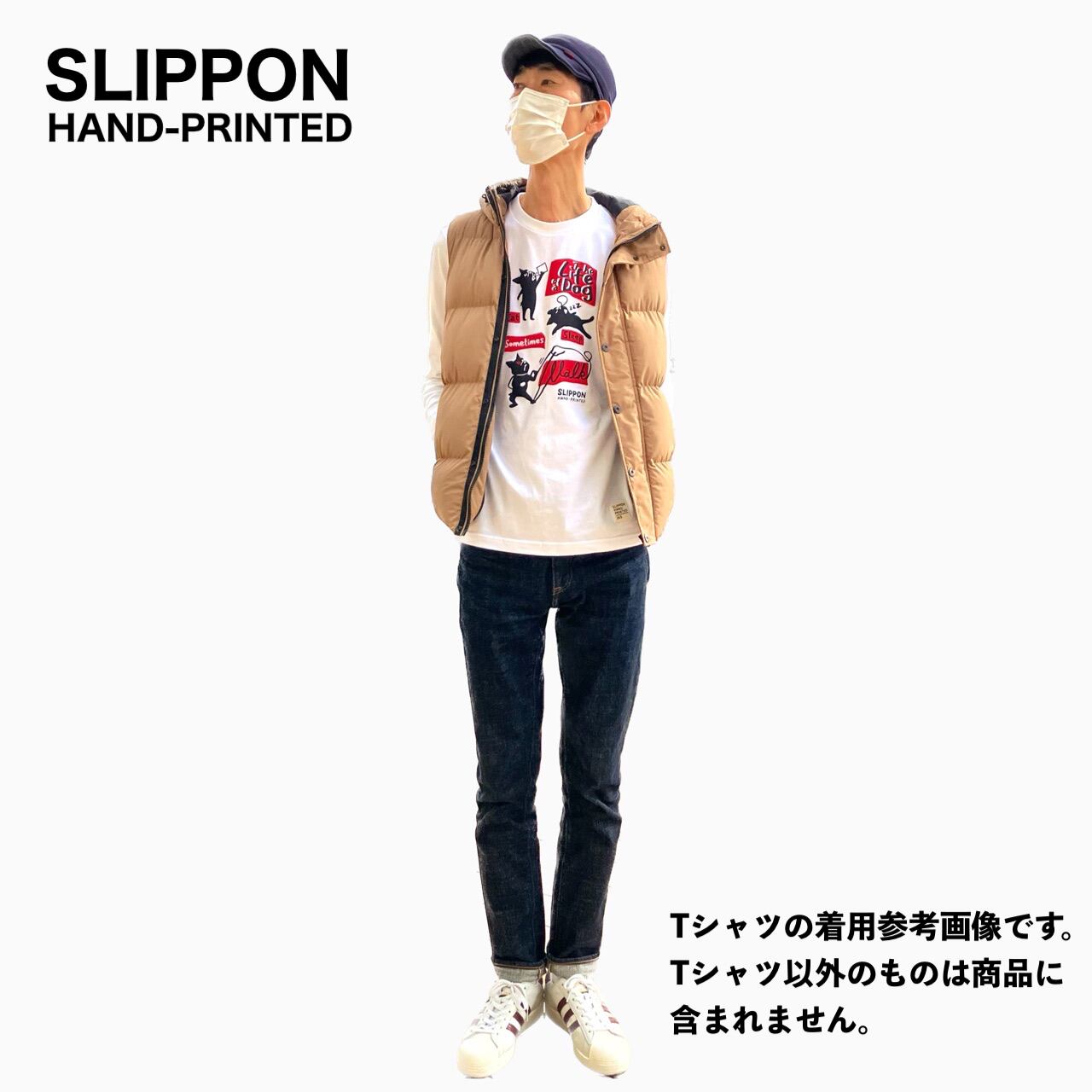 ライフオブドッグ 長袖Ｔシャツ ホワイト | SLIPPON HAND-PRINTED ...