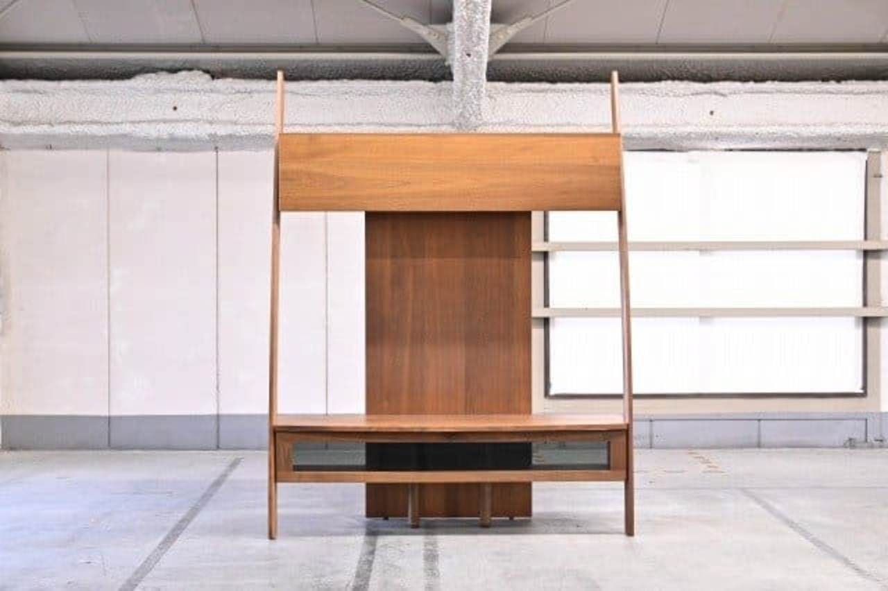 マルヨシ 大川家具「DEEP」12万 テレビボード ウォールナット無垢材 オイル仕上げ TV台 AVラック 壁面収納 大型 北欧モダン ハイタイプ【中古家具/中古インテリア/USED家具ユーズド家具/リサイクル】