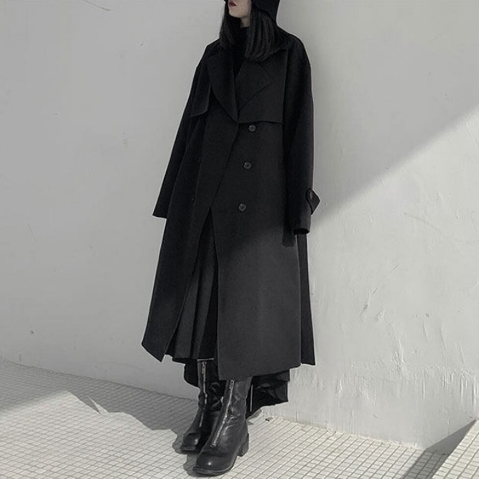 long trench coat /l0958