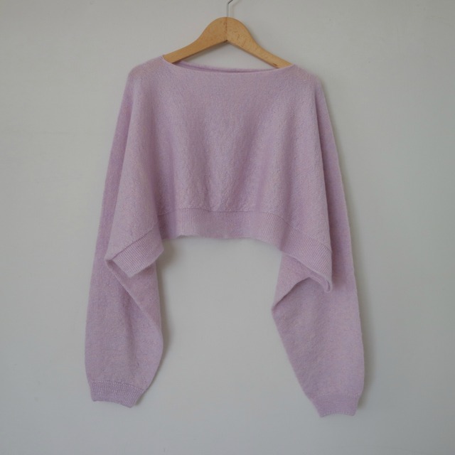 シルクモヘアクロップドプルオーバー・ライラック