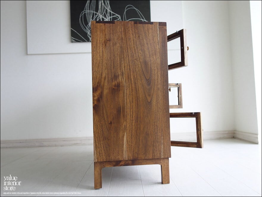 チーク総無垢 キャビネットmed ロッカー 食器棚 下駄箱 シューズ