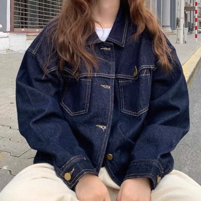 ステッチデザインデニムジャケット　Ｎ00009