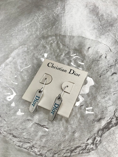 Christian Dior クリスチャン ディオール ピアス シルバー DIORロゴプレート vintage ヴィンテージ オールド zfypr4
