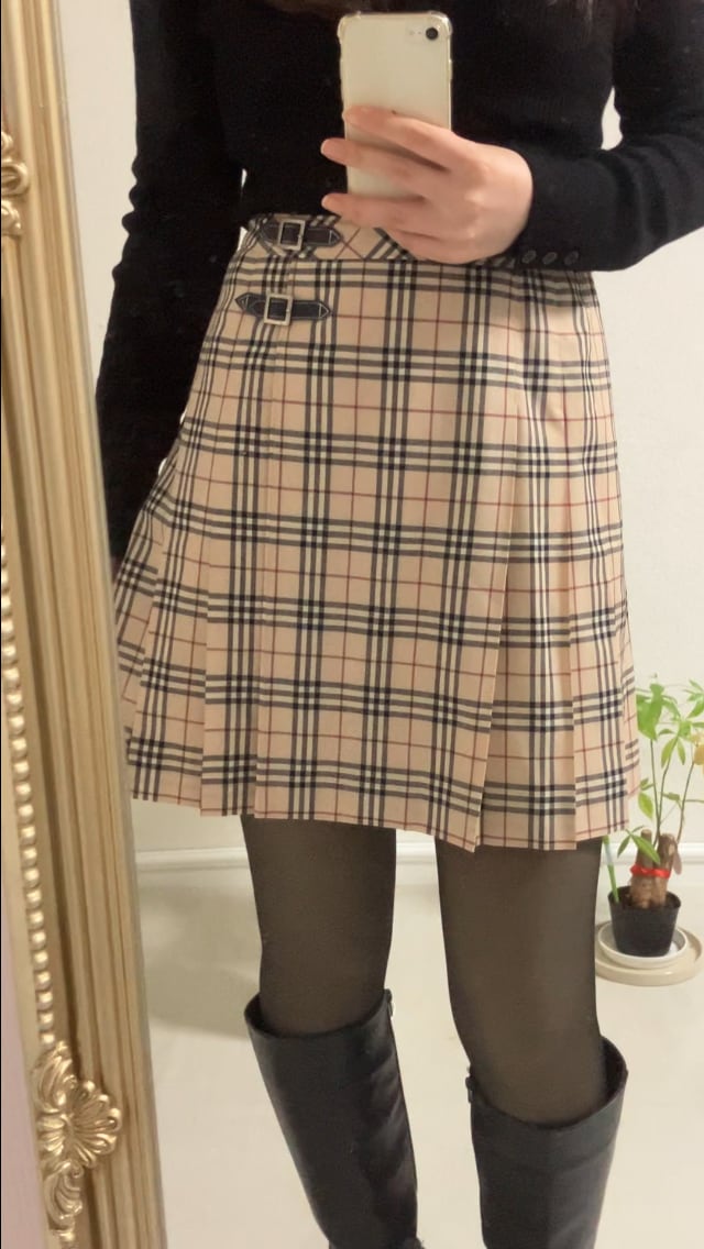 burberry skirt バーバリー スカート ノバチェック プリーツ 0 | AKUBI