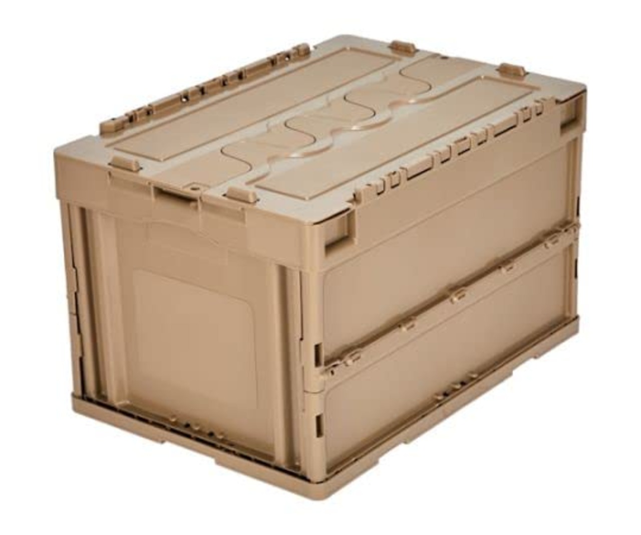 トラスコ中山(TRUSCO) 蓋つき折りたたみコンテナ コヨーテ ベージュ 50L CT50-CYT