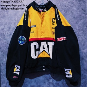 【 doppio】vintage”NASCAR”company logo patches design racing jacket