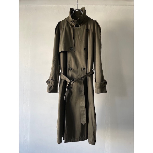 -CD- stand collar double trench coat