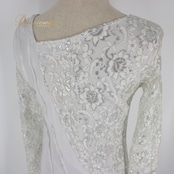 社交ダンス 衣装 スタンダード ドレス ワンピース パーティ衣装 オールシーズン 白 ホワイト系 prima boutique プリマブティック シルバー系 フラワーレース クラシック ダンスウェア 薄手 軽量 伸縮性 おしゃれ 上品 洗練 コスチューム フェミニン エレガント フォーマル パーティー ダンスレッスン 発表会 レディース 夏用 秋用 冬用 冬服 ステージ衣装