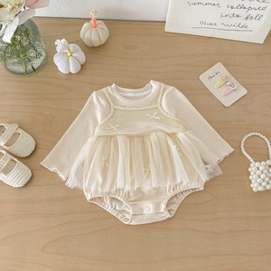【BABY】春新作　レイヤードメッシュロンパース