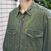 faded design denim shirt
