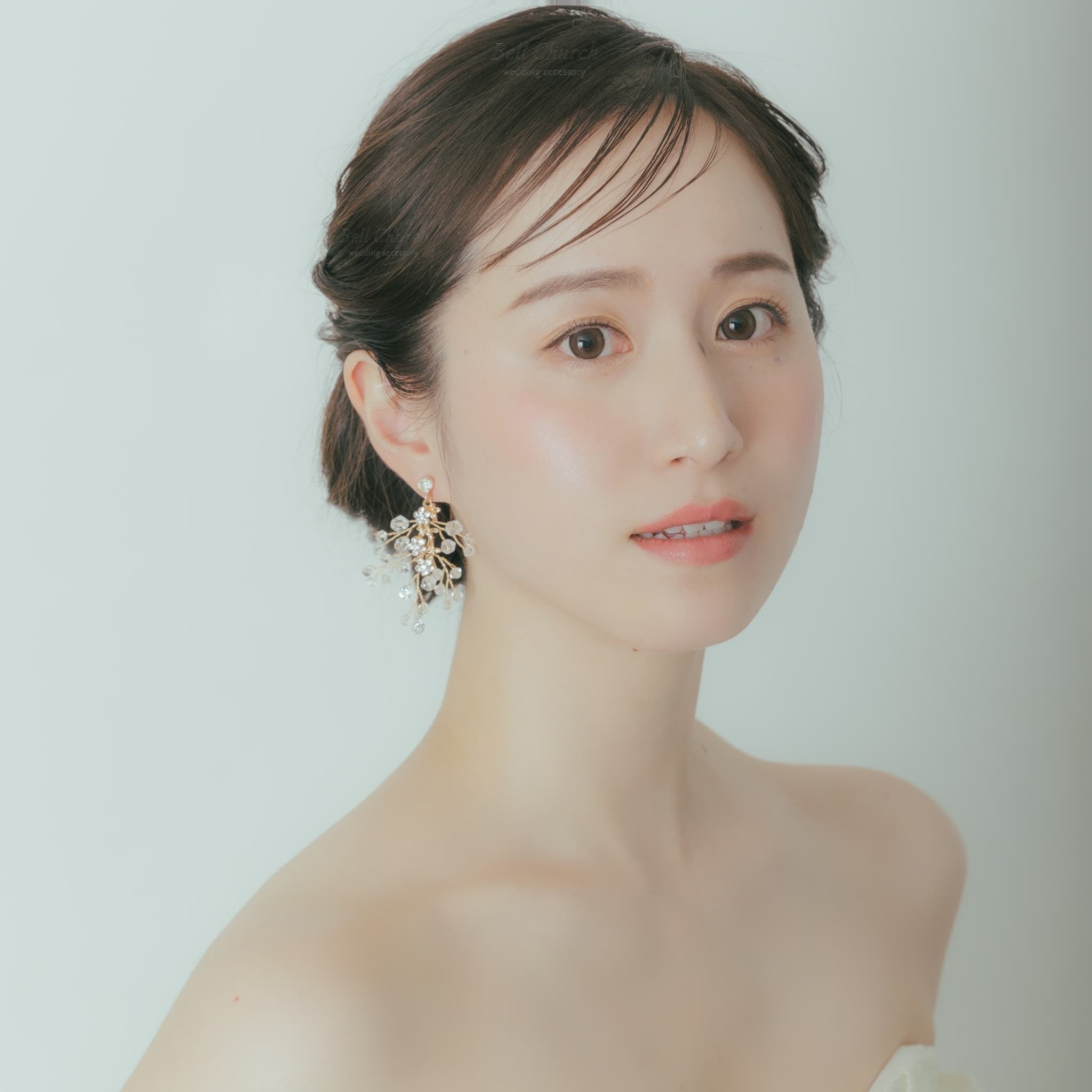 ピアス イヤリング | 小枝アクセサリー | ジルコニア | お花モチーフ