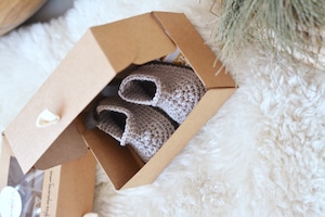 【即納】merino wool booties (light grey) 100％メリノウールベビーブーティー （ライトグレー）