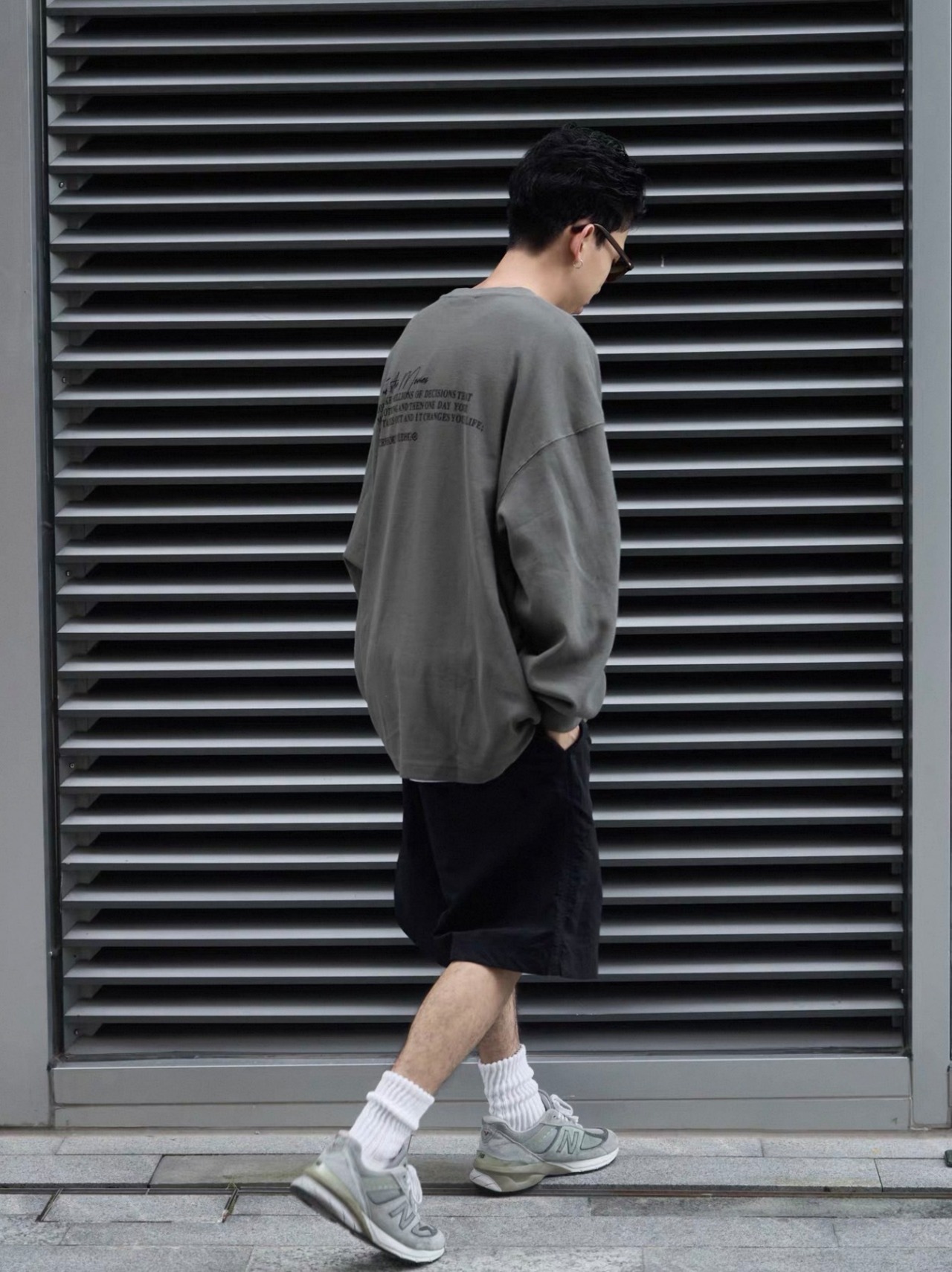 Back Message Waffle Oversized Long Sleeve Tee （バックメッセージ ワッフル オーバーサイズ ロングスリーブTee）