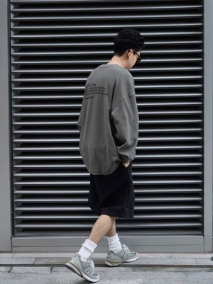 Back Message Waffle Oversized Long Sleeve Tee （バックメッセージ ワッフル オーバーサイズ ロングスリーブTee）