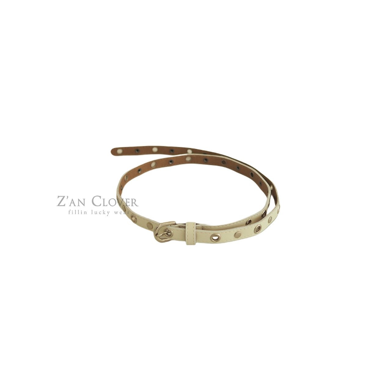[Z’AN CLOVER] Slim Eyelet Belt / [지안클로버] 슬림아일렛벨트