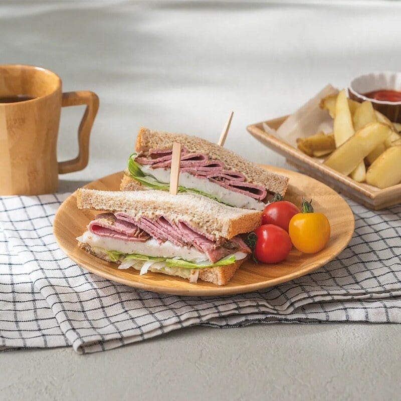 ECL-12 (プレート皿/中) 業務用食洗機対応 竹製食器 ETHICLE（エシクル