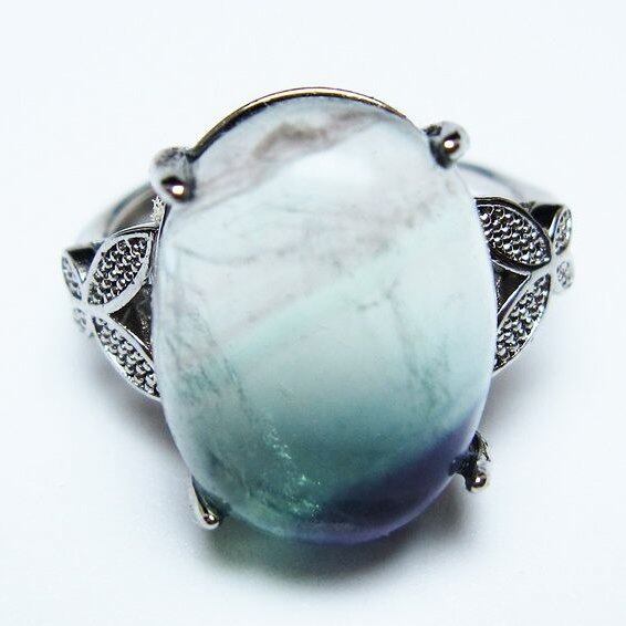 フローライト リング 蛍石 指輪 フリーサイズ 17号 一点物 メール便可 [M便 1/20] 115-7113