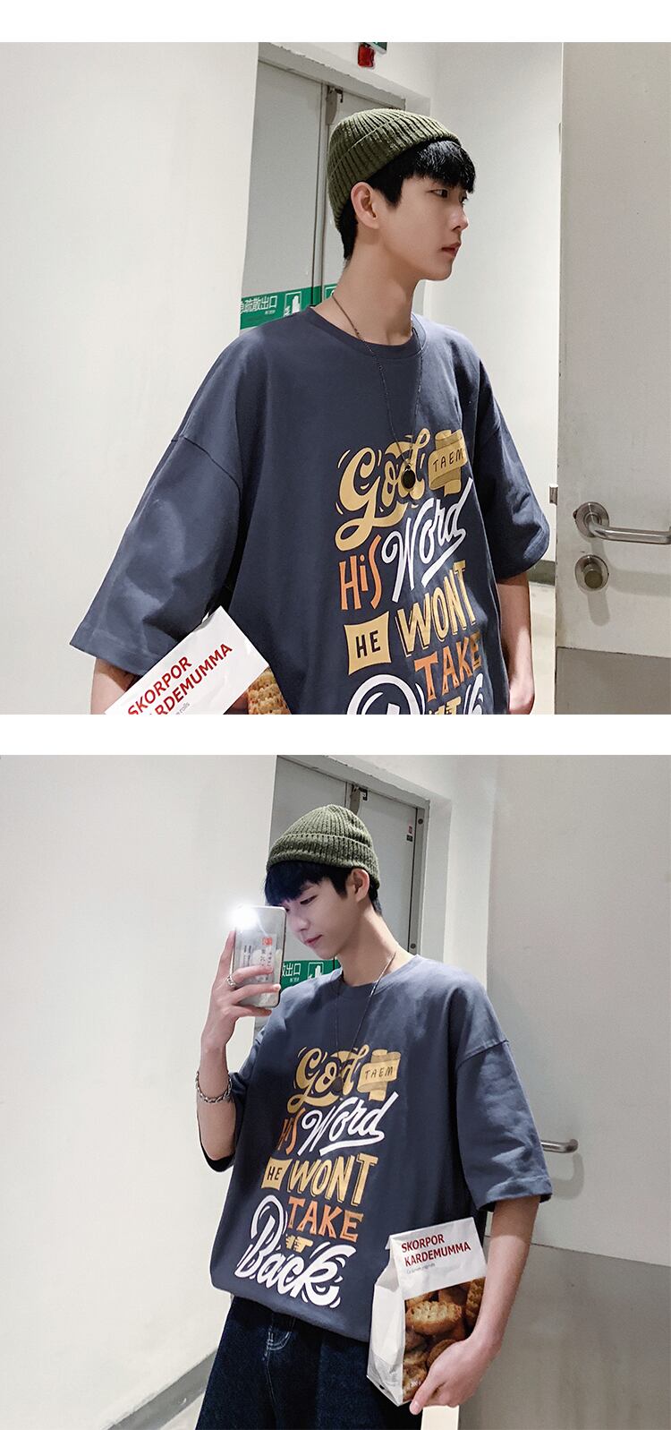 全3色 Tシャツ カットソー プリント カジュアル シンプル