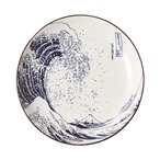 【2セット】三郷陶器 北斎富士 8.0皿 25cm 美濃焼