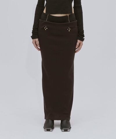 24AW】MUKCYEN ムッシャン / long rib skirt | TRENTオンライン  