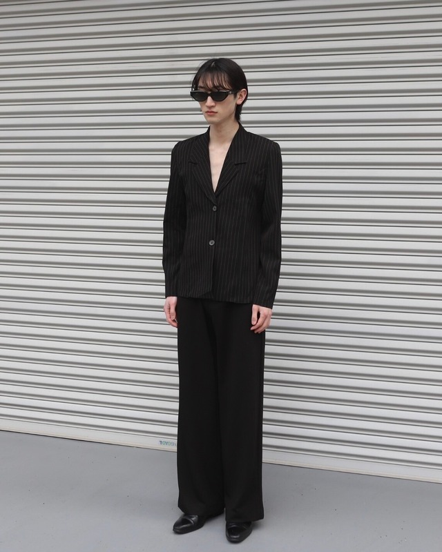 short length stripe tailored jacket