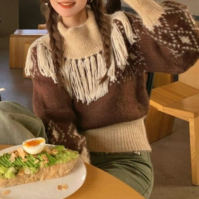 メイラードレトタッセルセーター