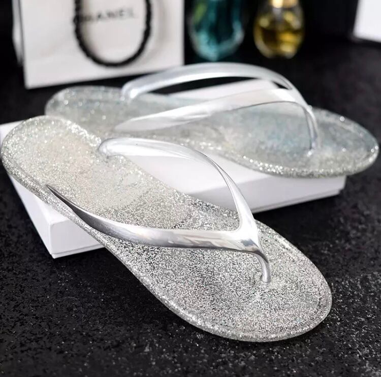 5color】ラメ入りクリアフラットクリアサンダル | jbgcompany