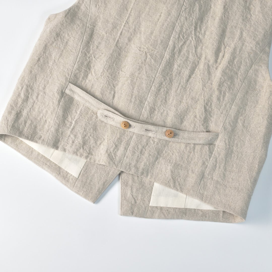 atelier naruse アトリエナルセ リネンベスト・ベージュ【送料無料