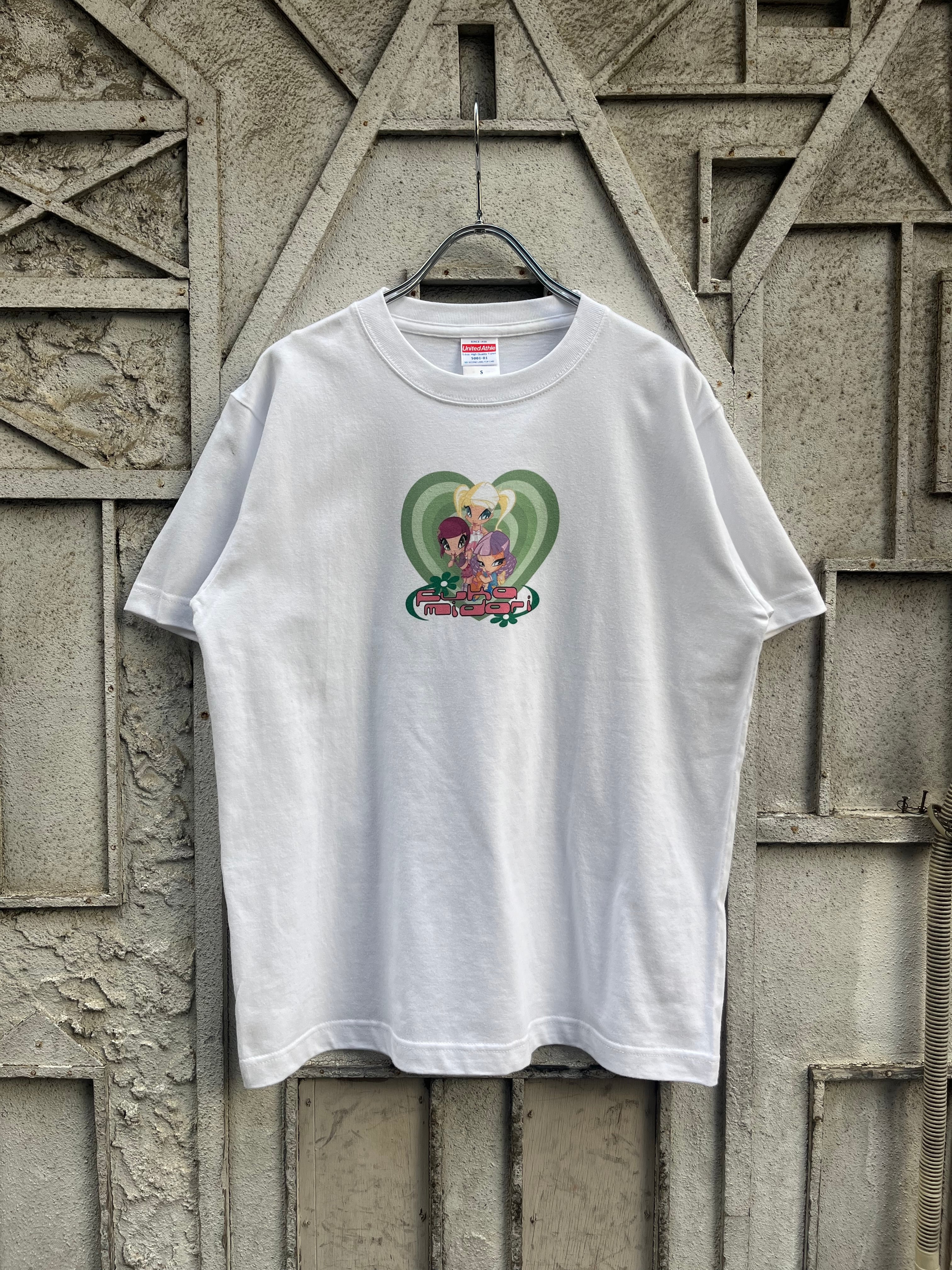 "深緑" original GAL print tee / WHITE