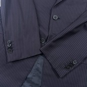 Ermenegildo Zegna エルメネジルド・ゼニア 2B ストライプ テーラードジャケット 46R/ブラック系 メンズ