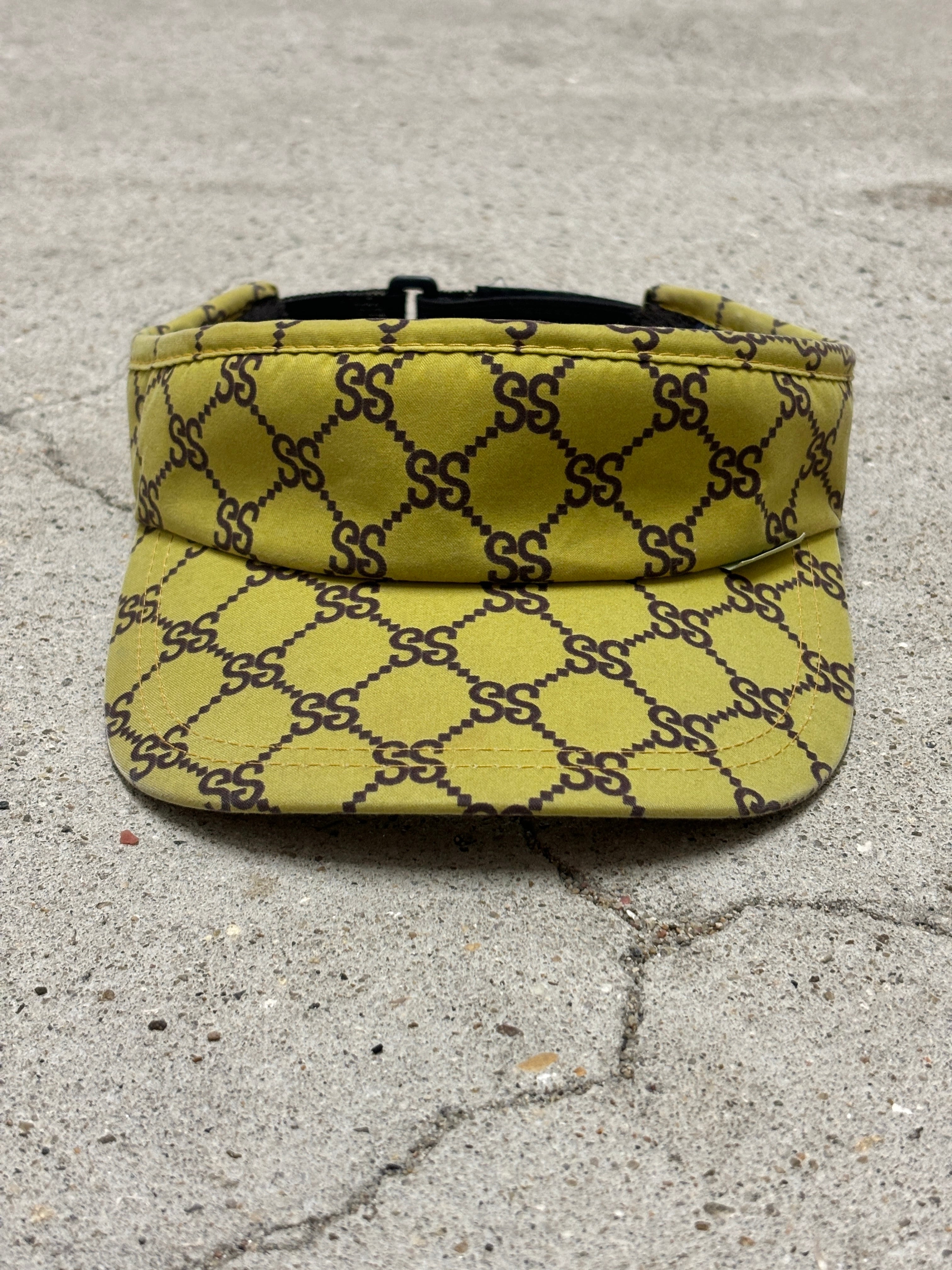 90s OLD STUSSY/Monogram Sun Visor/紺タグ/Free/モノグラム柄