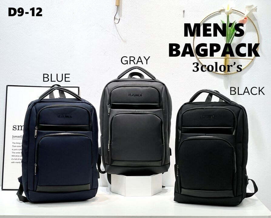 【D9-12】ナイロンバックパック メンズ ビジネス 大容量 リュックサック 通勤 通学