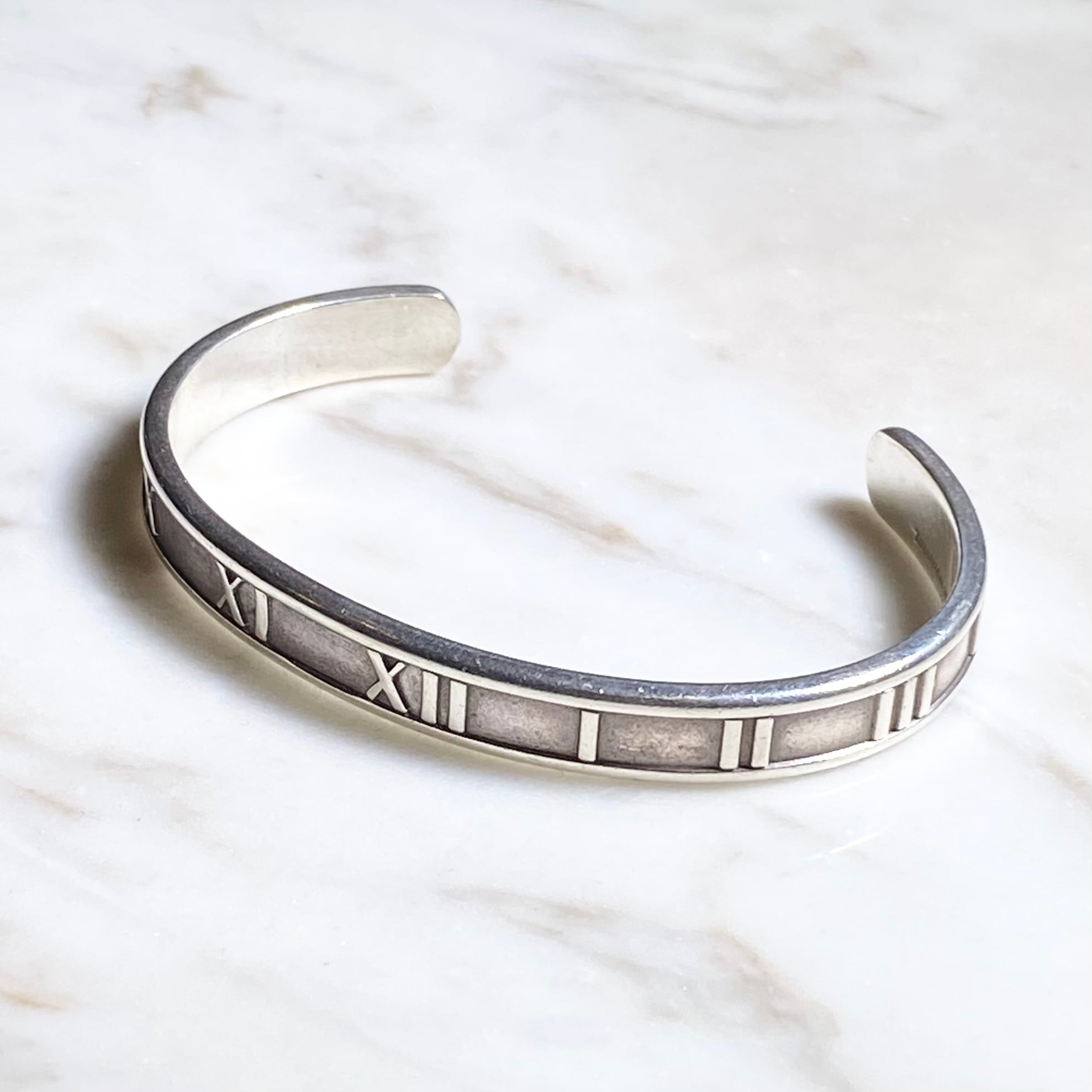 vintage 1995's TIFFANY silver cuff bangle “atlas” | NOIR ONLINE