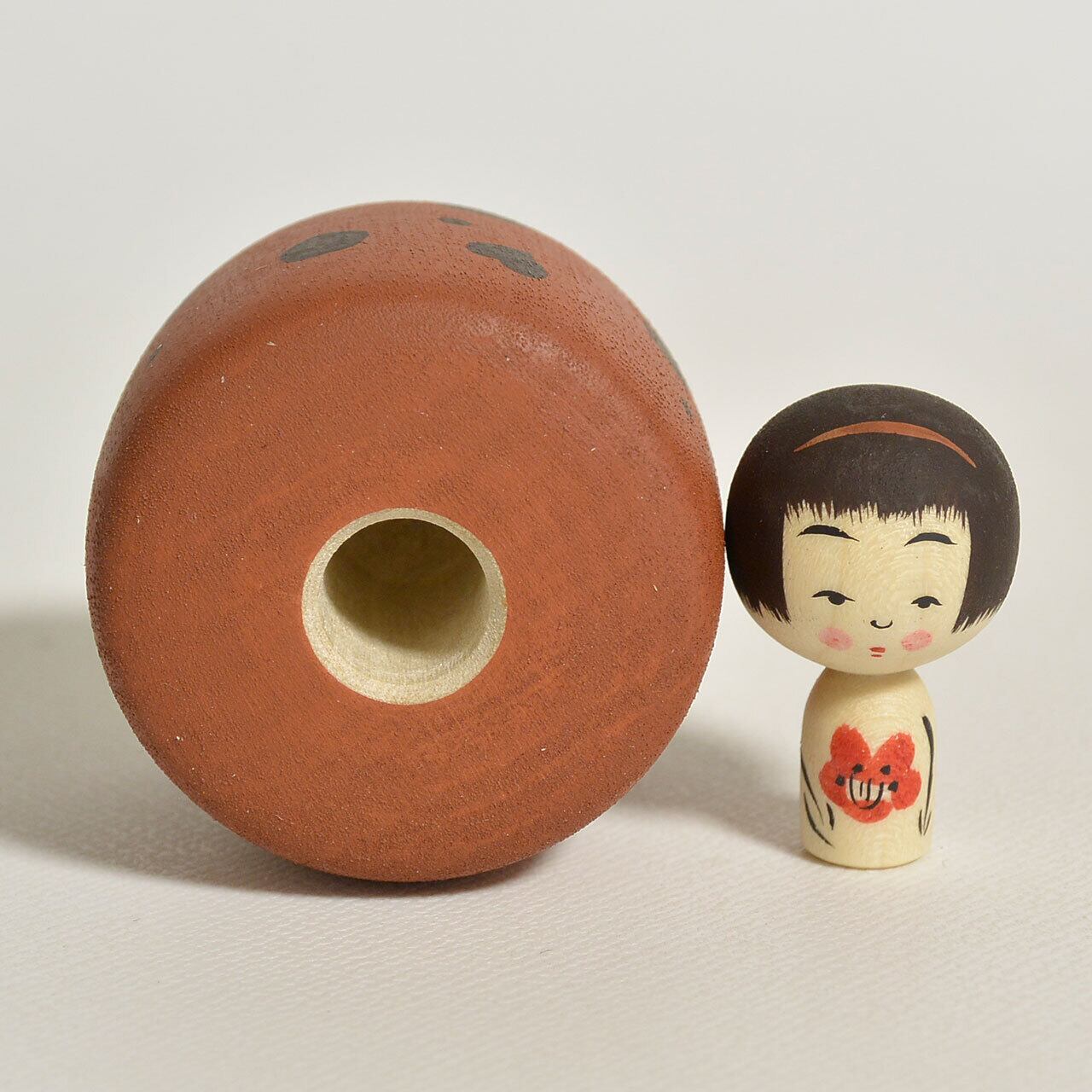 ドットちゃんえじここけし 約1.5寸 約4.5cm 鈴木明 工人（作並系